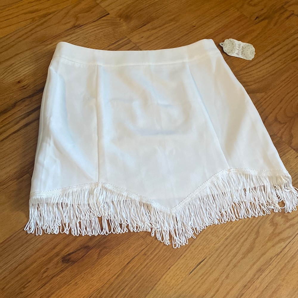 White Fringe Skirt